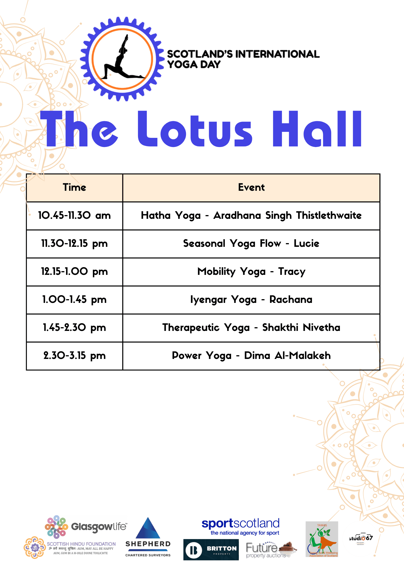 Programme order — The Lotus Hall